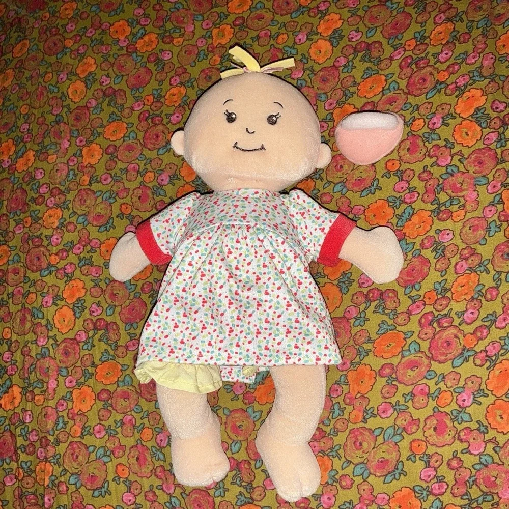 Manhattan Toy Wee Baby Stella Soft Doll Blonde‎ Magnetic Pacifier Diaper Dress